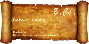Bakodi Csaba névjegykártya