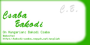 csaba bakodi business card